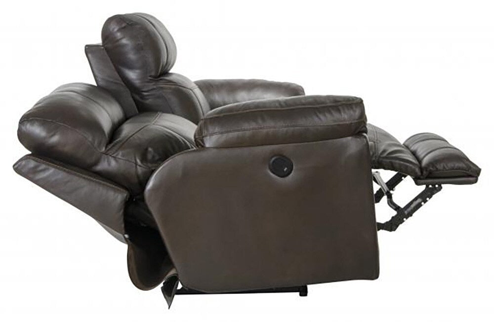 Catnapper - Costa Power Lay Flat Reclining Sofa in Chocolate - 64071/1273-89/3073-89 veiw 6