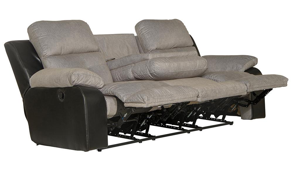 Catnapper - Felix Sofa w/3 Recliners & Drop Down Table in Black/Granite - 11445115208195338 veiw 4