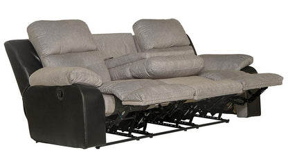 Catnapper - Felix Sofa w/3 Recliners & Drop Down Table in Black/Granite - 11445115208195338 veiw 4