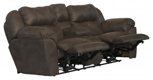Catnapper - Ferrington Power Headrest Power Lay Flat Reclining Console Loveseat w/Storage & Cupholders in Dusk - 61899/1300-89 view 2