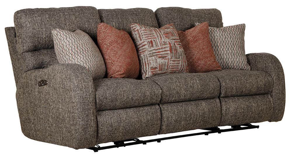 Catnapper - Liam Power Headrest Power Lay Flat Reclining Sofa in Coal/Sunset - 63901216648216754 veiw 1