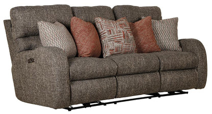 Catnapper - Liam Power Headrest Power Lay Flat Reclining Sofa in Coal/Sunset - 63901216648216754 veiw 1