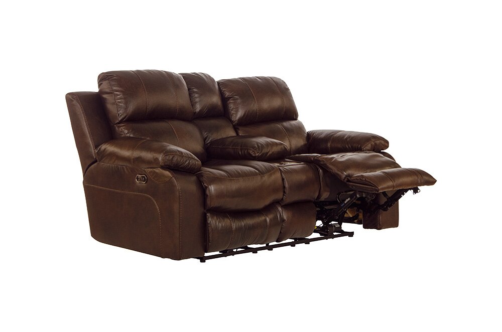 Catnapper - Positano Power Reclining Console Loveseat w/Storage & Cupholders in Cocoa - 64999/1268-09/3068-09 view 2