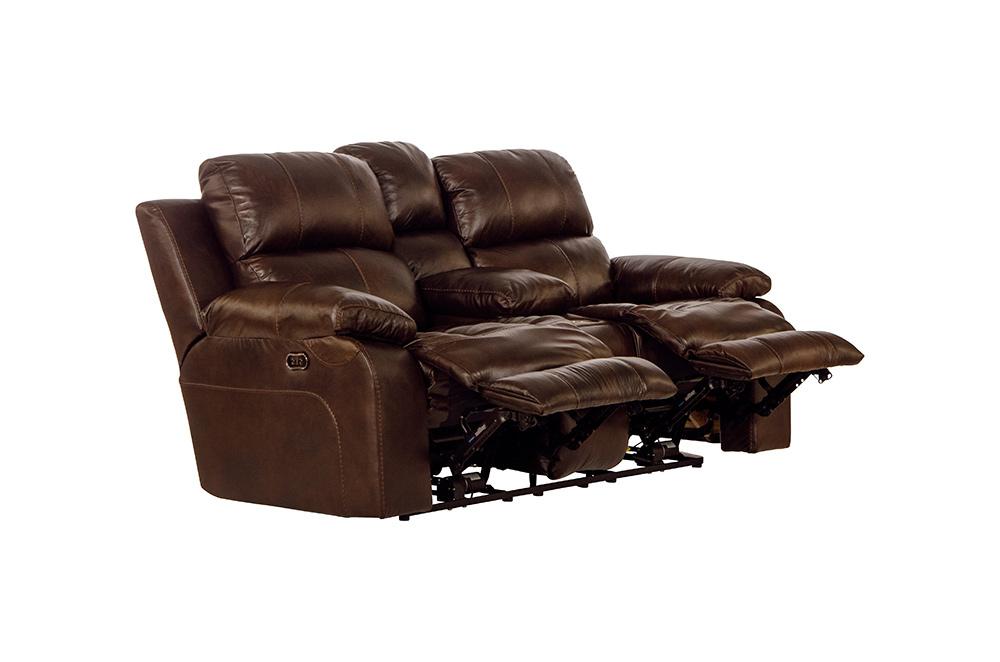 Catnapper - Positano Power Reclining Console Loveseat w/Storage & Cupholders in Cocoa - 64999/1268-09/3068-09 view 3