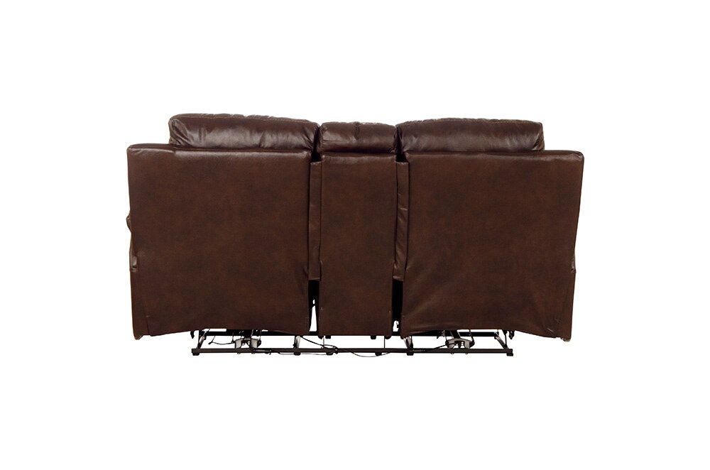 Catnapper - Positano Power Reclining Console Loveseat w/Storage & Cupholders in Cocoa - 64999/1268-09/3068-09 view 4