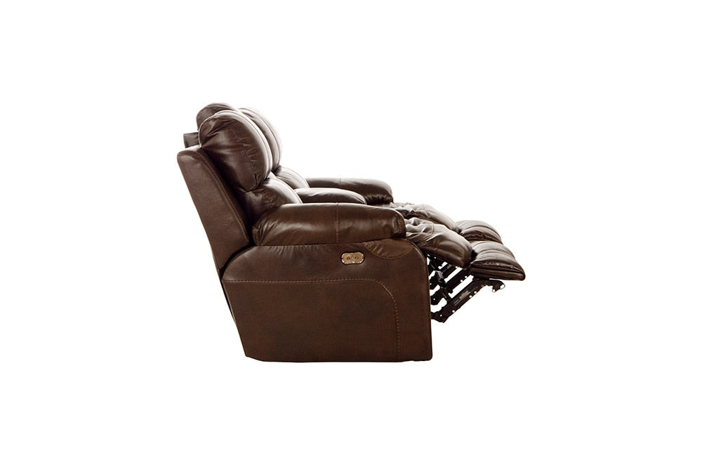 Catnapper - Positano Power Reclining Console Loveseat w/Storage & Cupholders in Cocoa - 64999/1268-09/3068-09 view 7