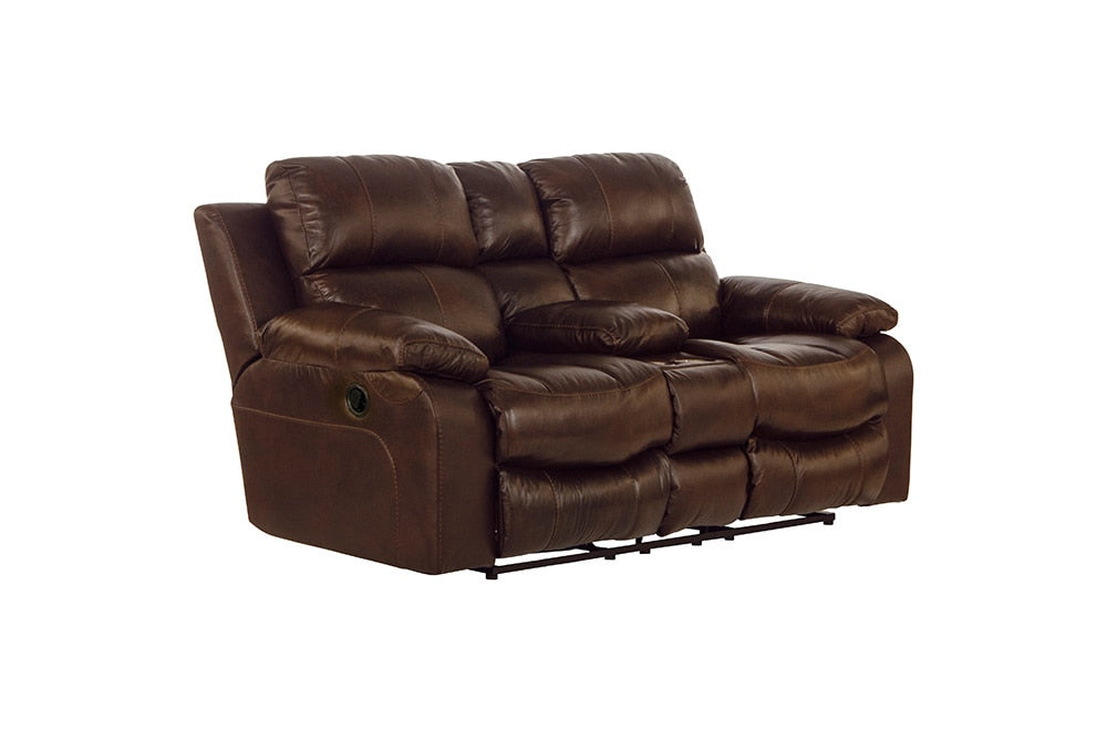 Catnapper - Positano Reclining Console Loveseat w/Storage & Cupholders in Cocoa - 49991268930689 veiw 1