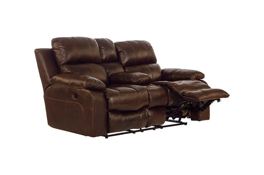 Catnapper - Positano Reclining Console Loveseat w/Storage & Cupholders in Cocoa - 49991268930689 veiw 2