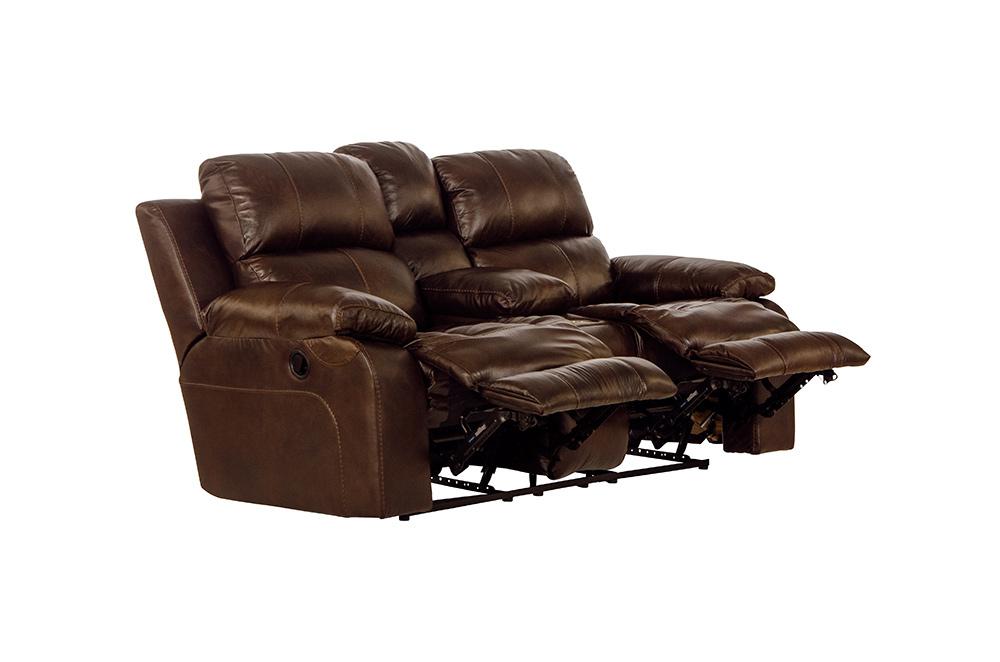 Catnapper - Positano Reclining Console Loveseat w/Storage & Cupholders in Cocoa - 49991268930689 veiw 3