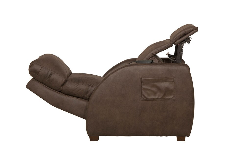 Catnapper - Relaxer Power Headrest Power Lay Flat Recliner w/CR3 Heat/Massage/Lumbar/Zero Gravity in Bark - 764106-7/1276-89/1417-89 view 3