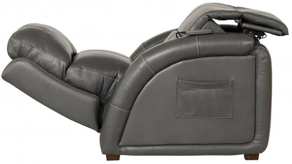 Catnapper - Reliever Power Headrest Power Lay Flat Recliner w/CR3 Heat/Massage/Lumbar/Zero Gravity in Gunmetal - 764795-7/1273-58/3073-58 veiw 11
