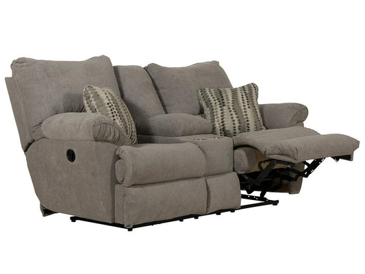 Catnapper - Sadler Lay Flat Reclining Console Loveseat in Mica/Charcoal - 2419187518215438 veiw 2