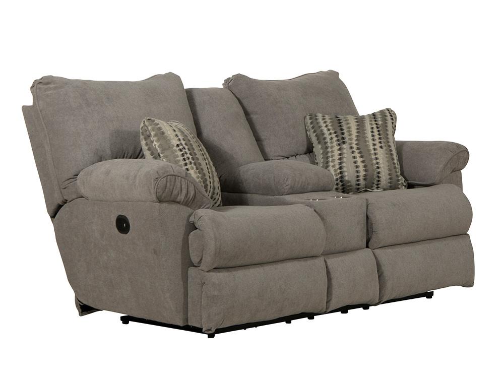 Catnapper - Sadler Power Lay Flat Reclining Console Loveseat in Mica/Charcoal - 62419187518215438 veiw 1