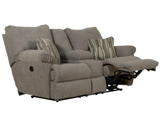 Catnapper - Sadler Power Lay Flat Reclining Console Loveseat in Mica/Charcoal - 62419187518215438 veiw 2