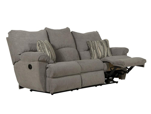 Catnapper - Sadler Power Lay Flat Reclining Sofa w/Drop Down Table in Mica/Charcoal - 62415187518215438 veiw 2