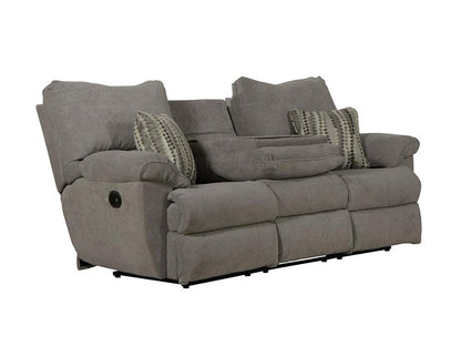 Catnapper - Sadler Power Lay Flat Reclining Sofa w/Drop Down Table in Mica/Charcoal - 62415187518215438 veiw 9