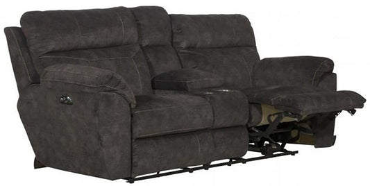 Catnapper - Sedona Power Headrest w/Lumbar Power Lay Flat Reclining Console Loveseat w/Storage & Cupholders in Smoke - 762229/2793-28 veiw 2
