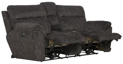 Catnapper - Sedona Power Headrest w/Lumbar Power Lay Flat Reclining Console Loveseat w/Storage & Cupholders in Smoke - 762229/2793-28 veiw 3