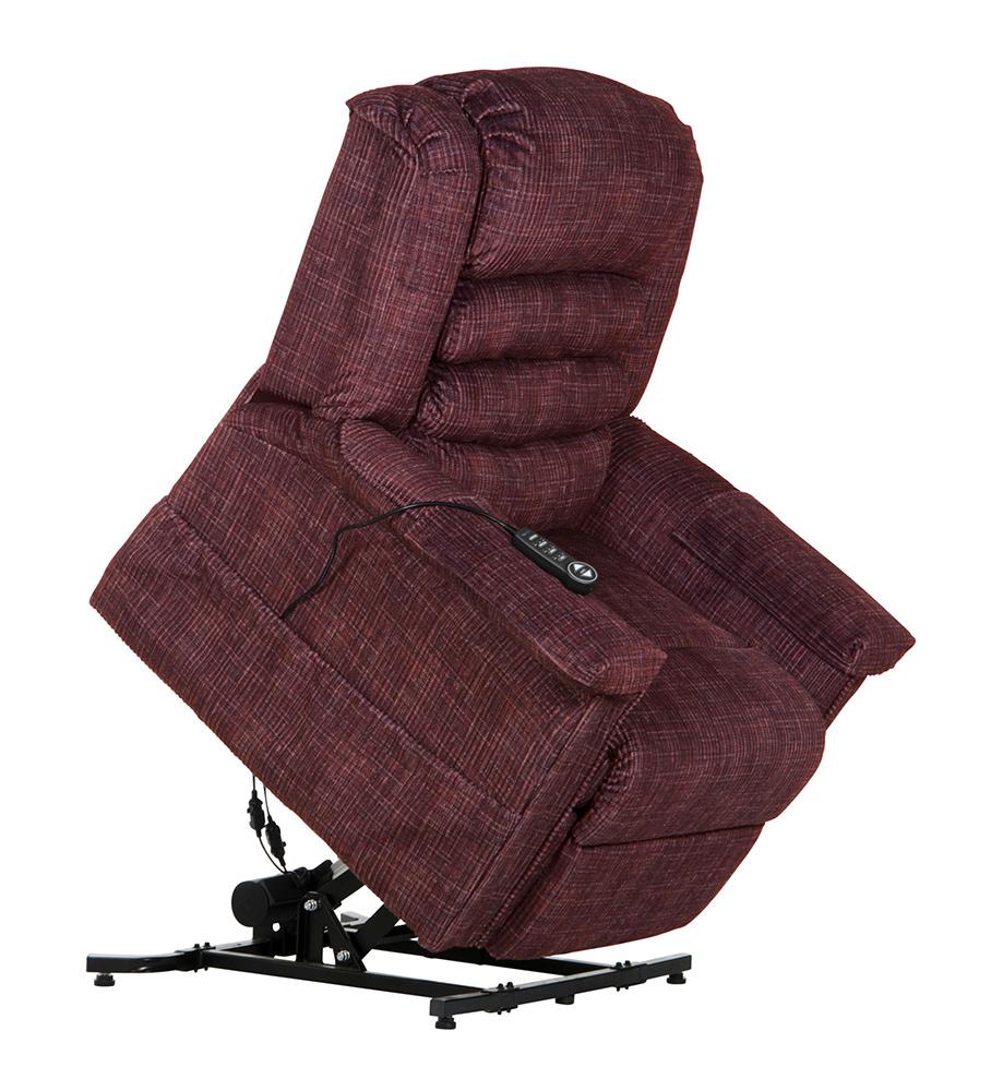 Catnapper - Soother Power Lift Full Lay-Out Chaise Recliner w/Heat & Massage in Wine - 4825/2001-34 veiw 5