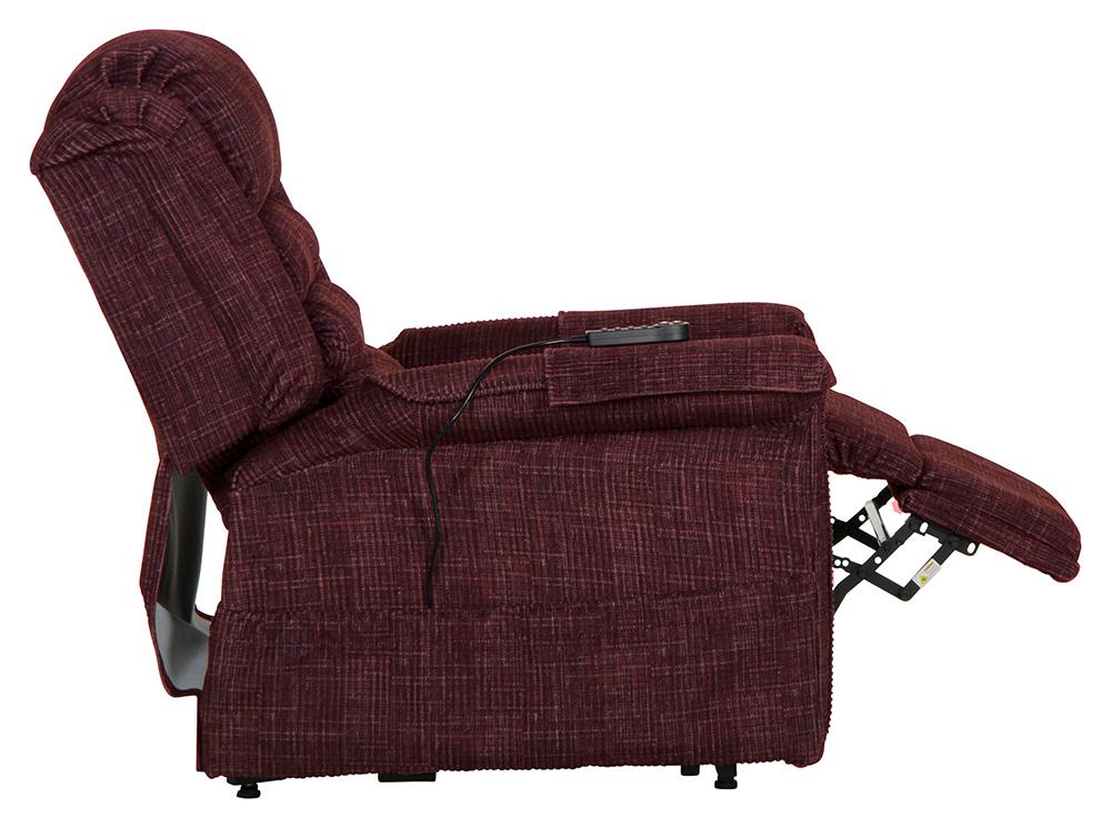 Catnapper - Soother Power Lift Full Lay-Out Chaise Recliner w/Heat & Massage in Wine - 4825/2001-34 veiw 8