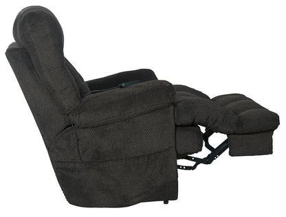 Catnapper - Sterling Power Headrest w/Lumbar Power Lay Flat Recliner w/Dual Heat & Massage in Pewter - 764788-7/1804-68 veiw 7