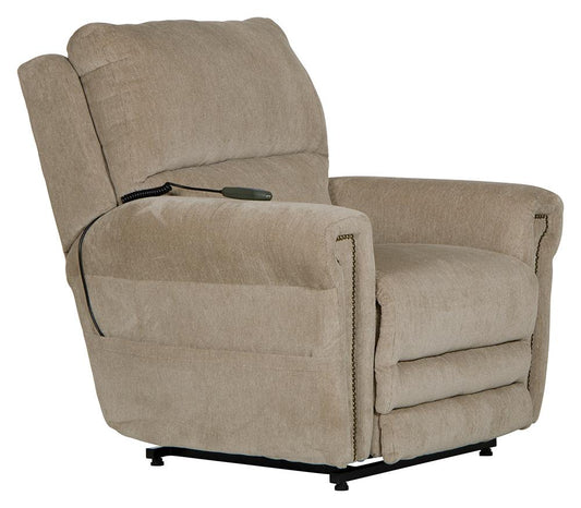 Catnapper - Warner Power Headrest w/Lumbar Power Lift Lay Flat Recliner w/Dual Motor & Extended Ottoman in Putty - 764862/1724-16 view 1