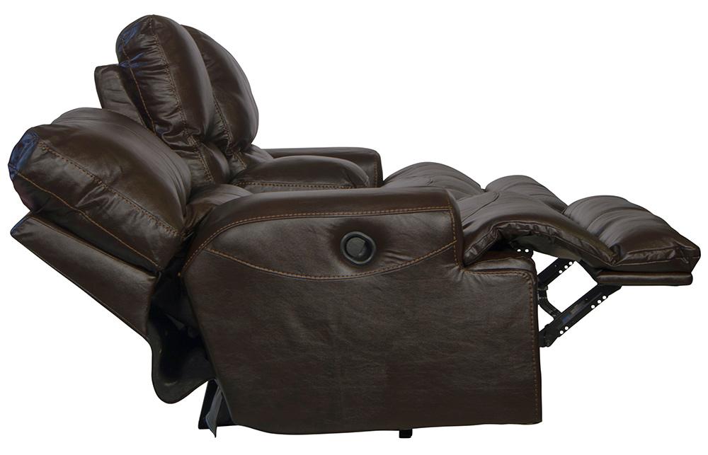 Catnapper - Wembley Lay Flat Reclining Console Loveseat in Chocolate - 4589/1283-09/3083-09 veiw 3