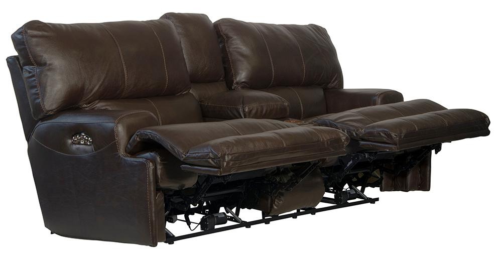 Catnapper - Wembley Power Headrest Power Lay Flat Reclining Console Loveseat in Chocolate - 64589/1283-09/3083-09 veiw 2