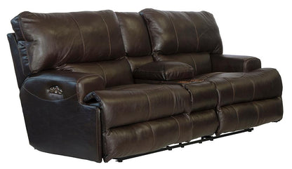 Catnapper - Wembley Power Headrest Power Lay Flat Reclining Console Loveseat in Chocolate - 64589/1283-09/3083-09 view 1