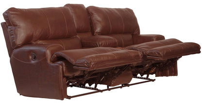 Catnapper - Wembley Power Headrest w/Lumbar Power Lay Flat Reclining Console Loveseat in Walnut - 764589/1283-19/3083-19 veiw 2