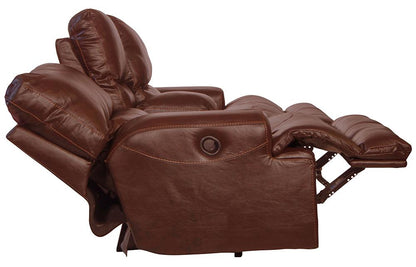 Catnapper - Wembley Power Headrest w/Lumbar Power Lay Flat Reclining Console Loveseat in Walnut - 764589/1283-19/3083-19 veiw 4