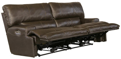 Catnapper - Wembley Power Headrest w/Lumbar Power Lay Flat Reclining Sofa in Steel - 764581/1283-28/3083-28 veiw 2