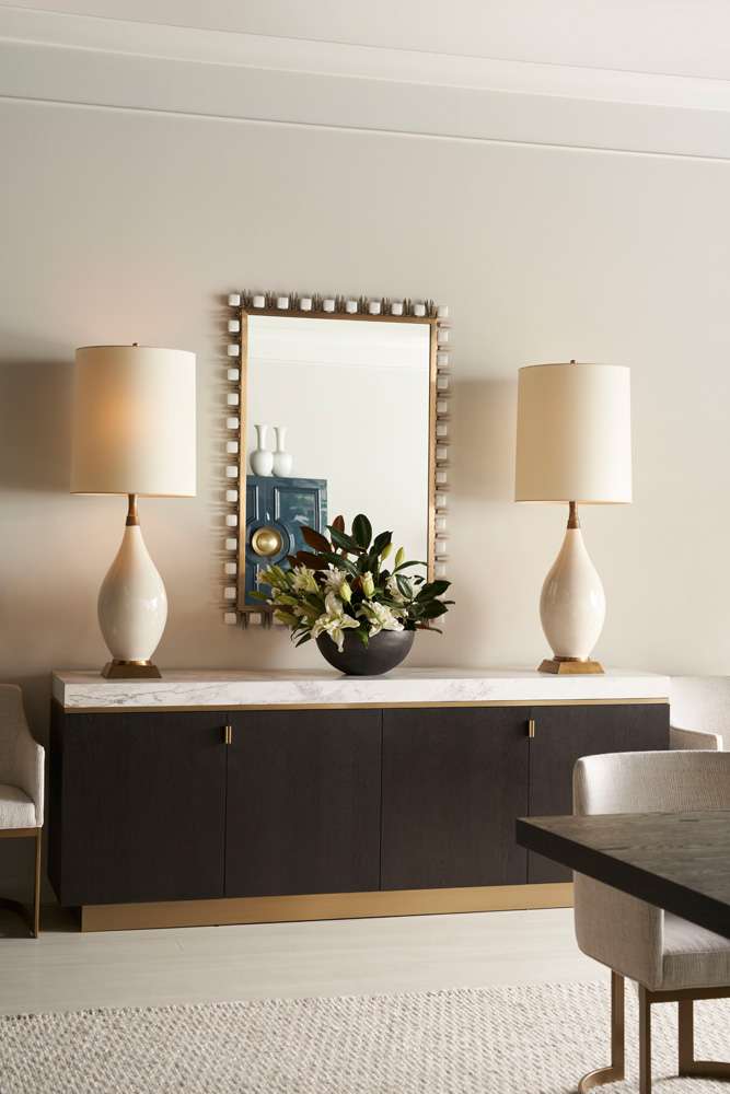 Century Furniture - Cadence Antique Brass, White Accent Mirror - CAA-234 veiw 4