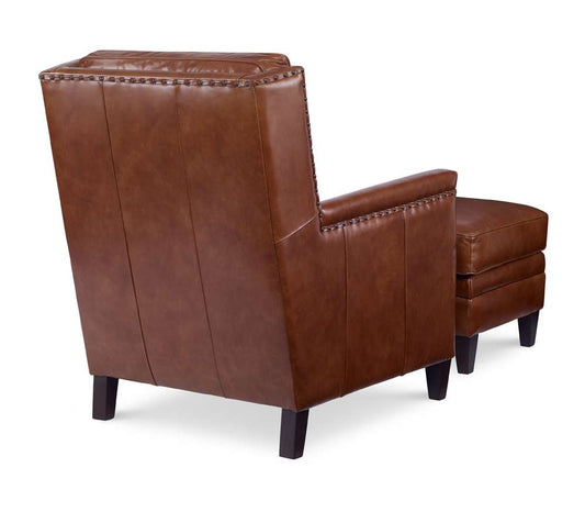 Century Furniture - Bernard Chair & Ottoman - PLR-13CO-RUSSETT veiw 2