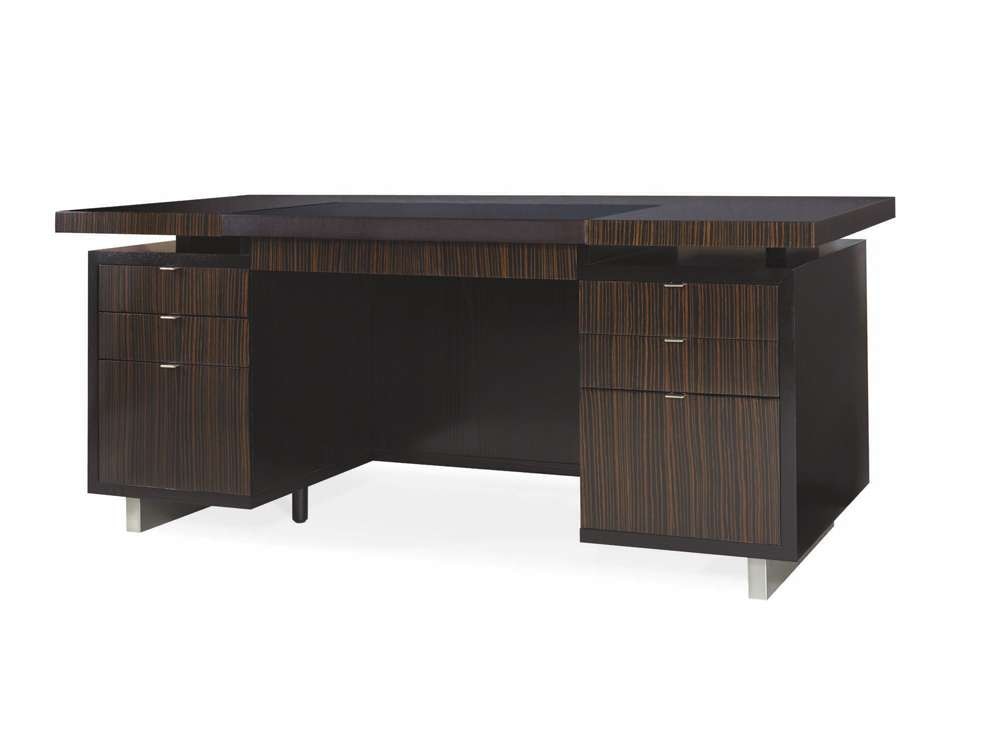Century Furniture - Century Office - Ebony Desk - Black Leather Top - N3E-701-1 veiw 1