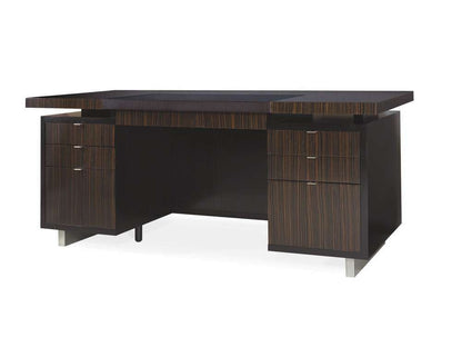Century Furniture - Century Office - Ebony Desk - Black Leather Top - N3E-701-1 veiw 1