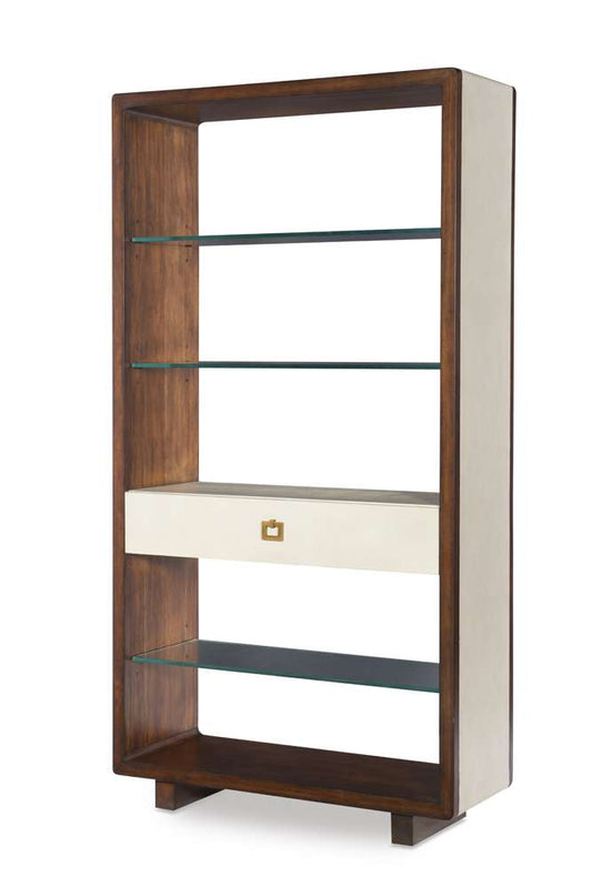 Century Furniture - Curate - Canvas Open Bookcase-Ivory - CT3013-IV veiw 1