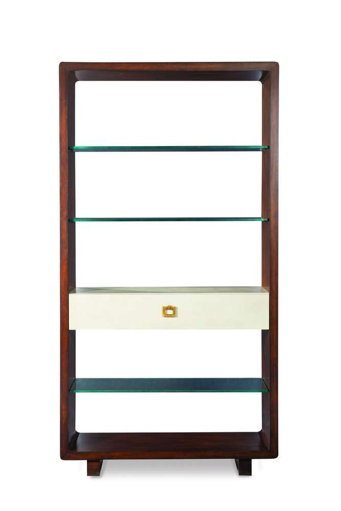 Century Furniture - Curate - Canvas Open Bookcase-Ivory - CT3013-IV veiw 2