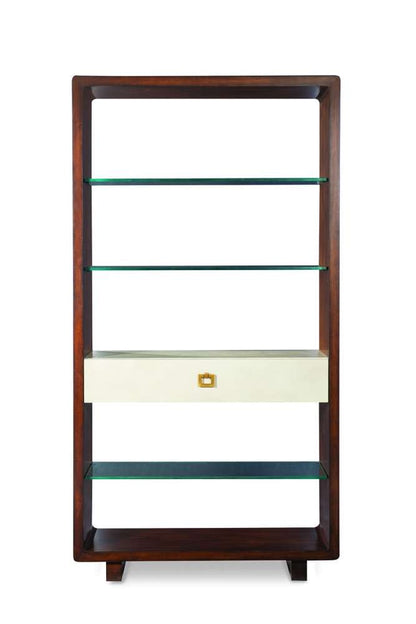 Century Furniture - Curate - Canvas Open Bookcase-Ivory - CT3013-IV veiw 2