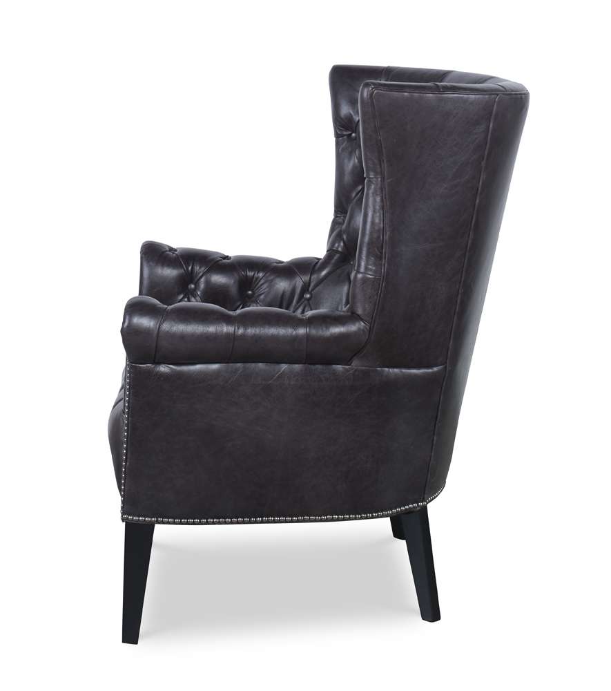 Century Furniture - Empress Tufted Wing Chair - PLR-15106-BRUNETTE veiw 2