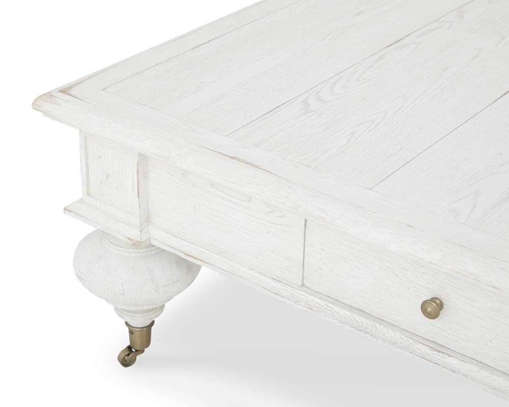 Century Furniture - Monarch White wash Grand Oak Cocktail Table White - MN2000-W veiw 4