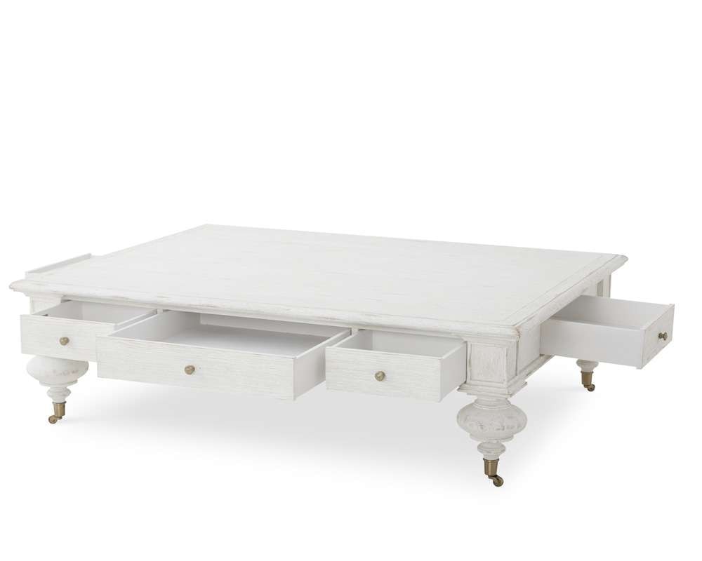 Century Furniture - Monarch White wash Grand Oak Cocktail Table White - MN2000-W veiw 5