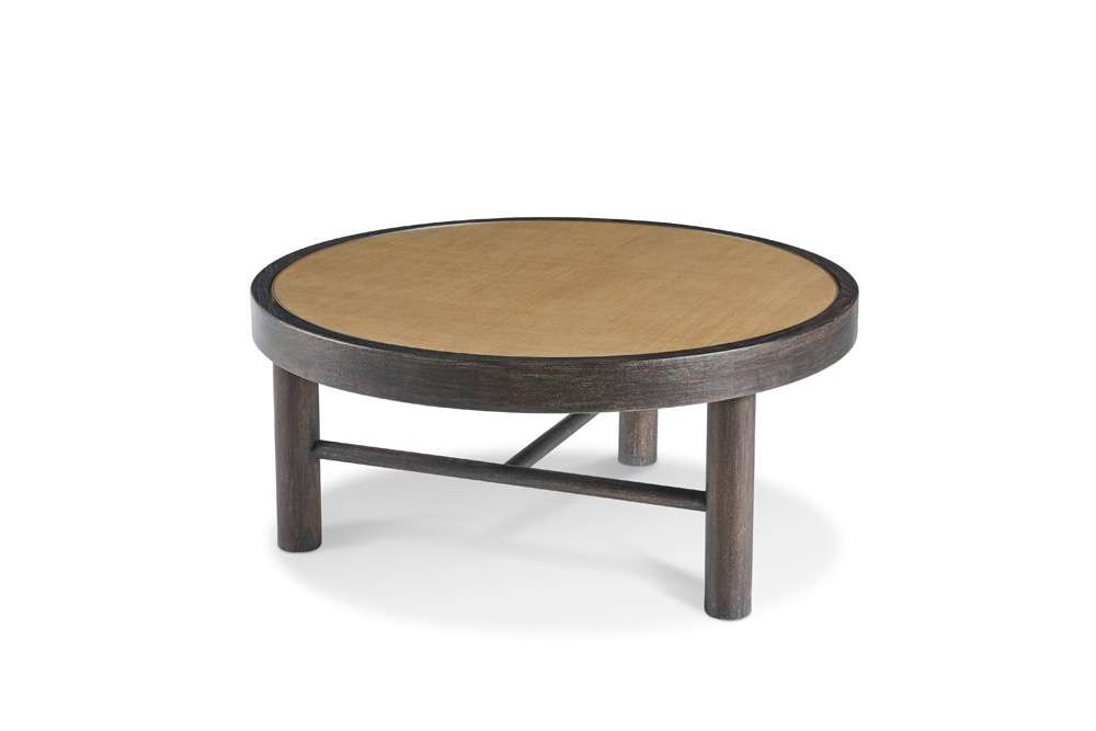 Century Furniture - Grand Tour Furniture Dark Cerused, Natural Raffia Aster Cocktail Table - Large - SF6199L veiw 1