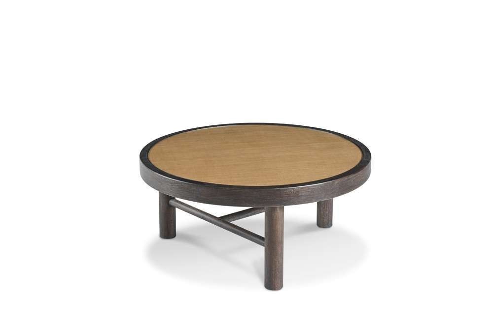 Century Furniture - Grand Tour Furniture Dark Cerused, Natural Raffia Aster Cocktail Table - Small - SF6199S veiw 1