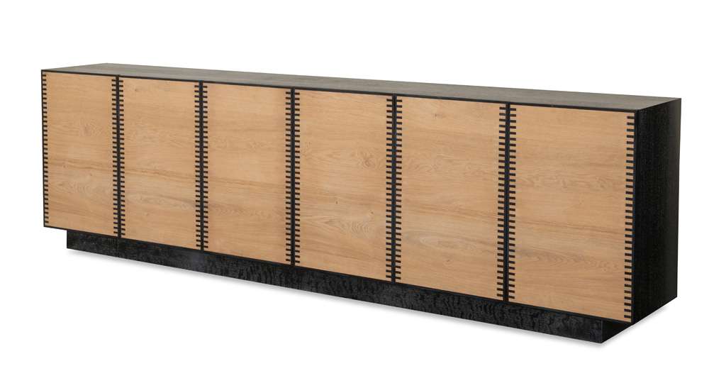 Century Furniture - Grand Tour Furniture Black Cerused, Natural Oak Wayland Large Media Console - SF6186-1 veiw 1