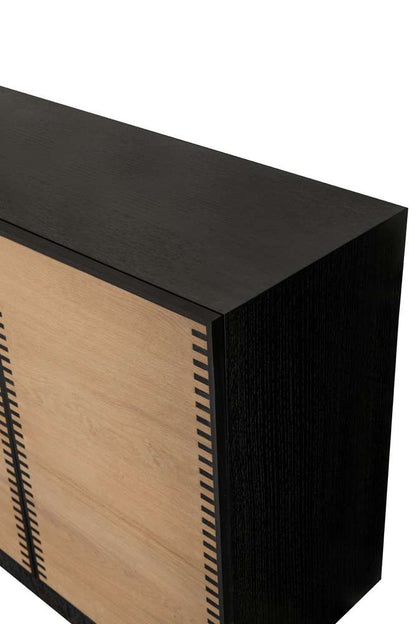 Century Furniture - Grand Tour Furniture Black Cerused, Natural Oak Wayland Large Media Console - SF6186-1 veiw 3