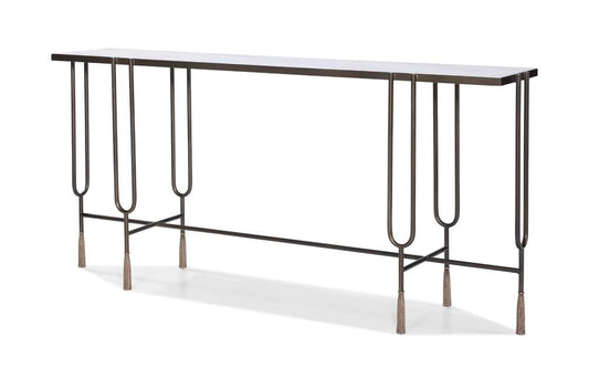 Century Furniture - Grand Tour Furniture White, Oil Rubbed Bronze, Brass Harmon Console Table - SF6132 veiw 1