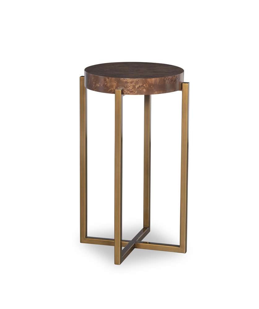 Century Furniture - Monarch Medium to Dark Brown, Antique Brass Lauren Accent Table - MN5889 veiw 1