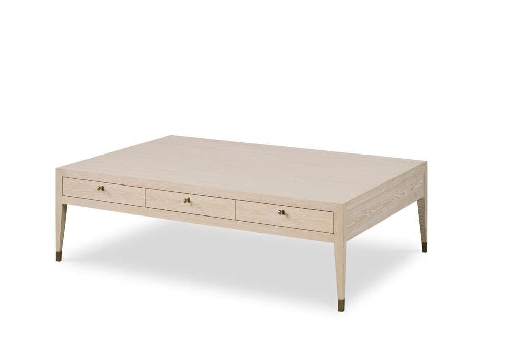 Century Furniture - Monarch Natural Cerused, Brass Lexie Cocktail Table - MN5883 veiw 1