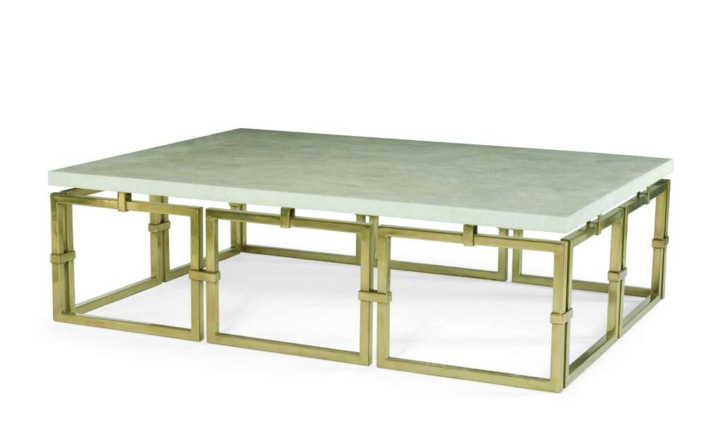 Century Furniture - Links Cocktail Table - Brass Base - SF5474 veiw 1